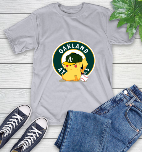 MLB Pikachu Baseball Sports Oakland Athletics T-Shirt 6