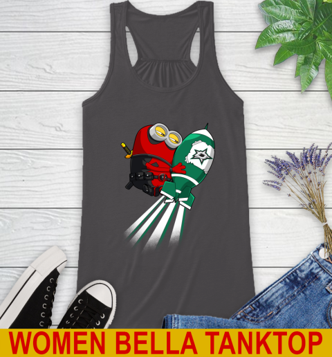 NHL Hockey Dallas Stars Deadpool Minion Marvel Shirt Racerback Tank 10