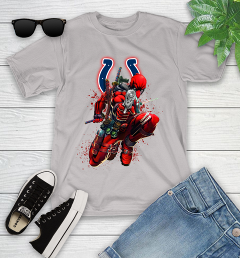 NFL Deadpool Marvel Comics Sports Football Indianapolis Colts Youth T-Shirt 12