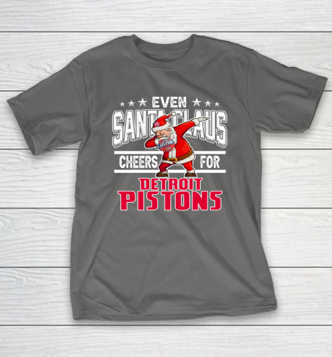 Detroit Pistons Even Santa Claus Cheers For Christmas NBA T-Shirt 8