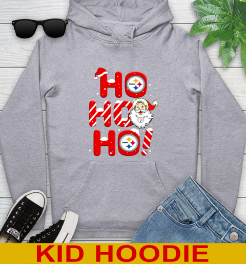Pittsburgh Steelers NFL Football Ho Ho Ho Santa Claus Merry Christmas Shirt Youth Hoodie 6