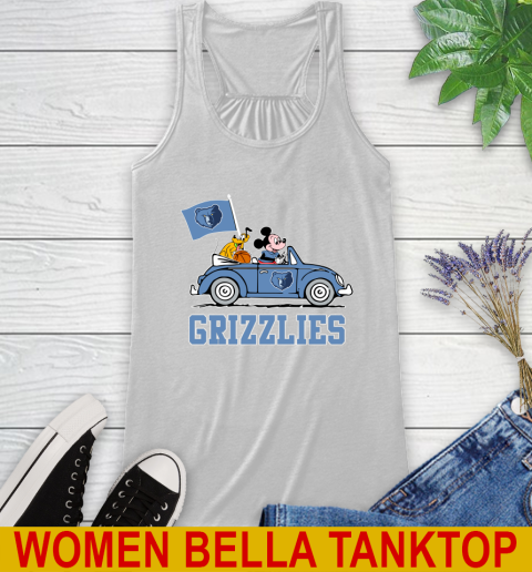NBA Basketball Memphis Grizzlies Pluto Mickey Driving Disney Shirt Racerback Tank