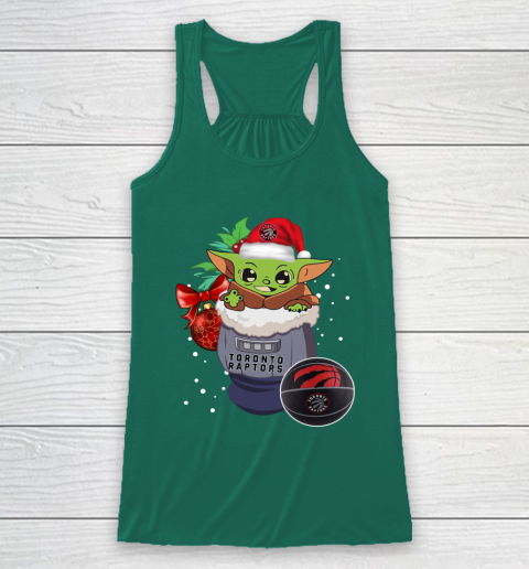 Toronto Raptors Christmas Baby Yoda Star Wars Funny Happy NBA Racerback Tank 6