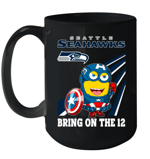 NFL Football Seattle Seahawks Captain America Marvel Avengers Minion Shirt Ceramic Mug 15oz