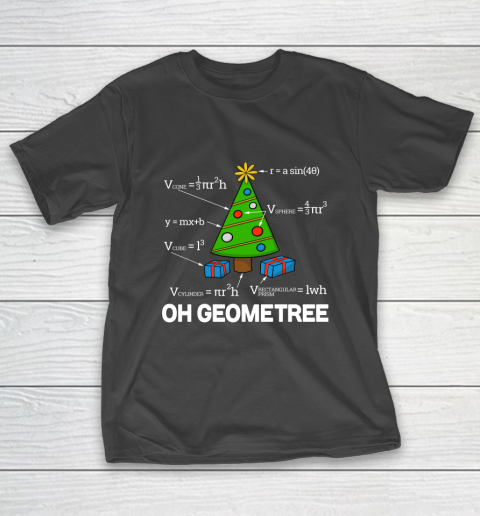 Funny Math Geometry Christmas Tree Teacher T-Shirt