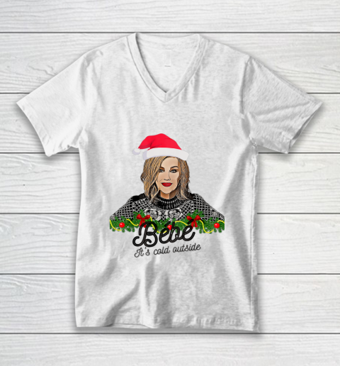 Bebe its cold outside Meme Ugly Christmas V-Neck T-Shirt