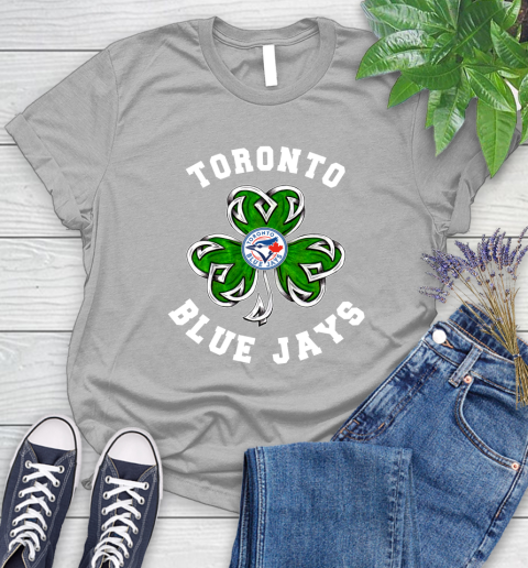 MLB Toronto Blue Jays Three Leaf Clover St Patrick's Day Baseball Sports Women's T-Shirt 5