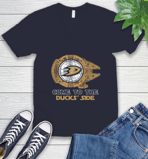 NHL Come To The Anaheim Ducks Wars Hockey Sports V-Neck T-Shirt 2