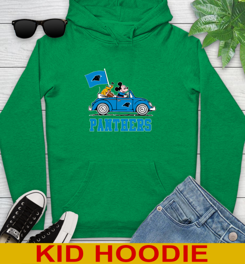 NFL Football Carolina Panthers Pluto Mickey Driving Disney Shirt Youth Hoodie 8