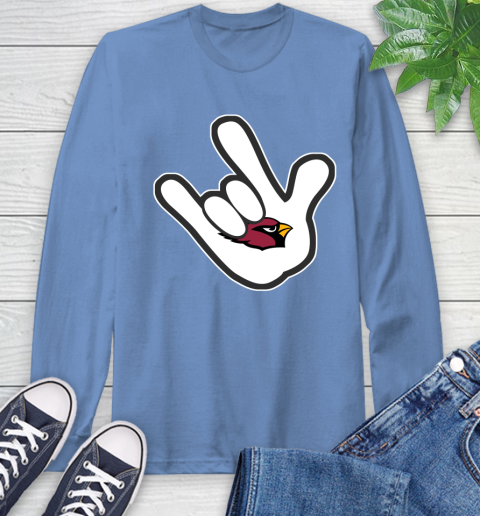 Arizona Cardinals NFL Football Mickey Rock Hand Disney Long Sleeve T-Shirt 11