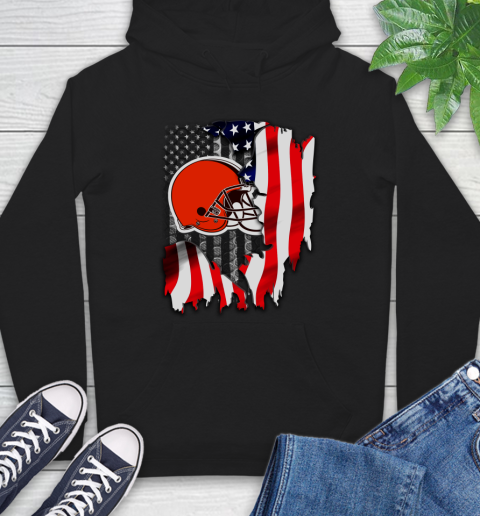 Cleveland Browns NFL Football American Flag Hoodie