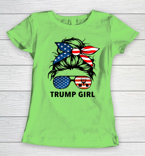 Trump Girl American Flag Glass Women's T-Shirt 5