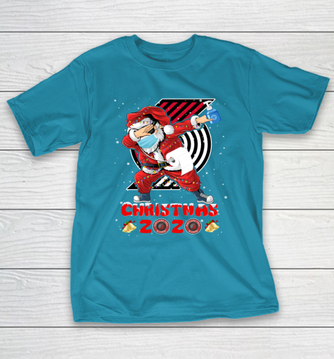 Portland Trail Blazers Funny Santa Claus Dabbing Christmas 2020 NBA T-Shirt 7