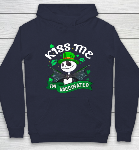 Kiss Me I'm Vaccinated Patrick's Day Jack Skellington Hoodie 2