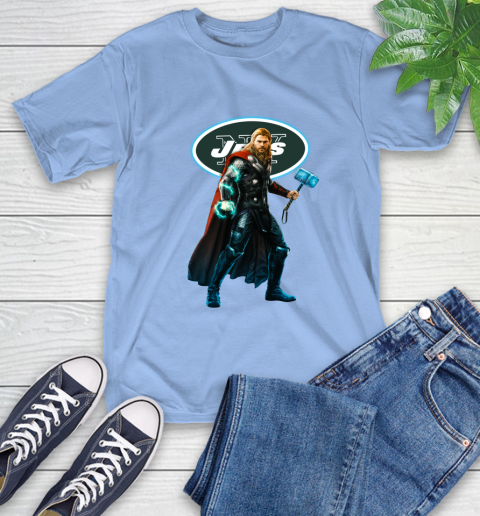 NFL Thor Avengers Endgame Football New York Jets T-Shirt 11
