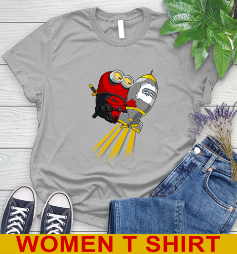NBA Basketball San Antonio Spurs Deadpool Minion Marvel Shirt Women's T-Shirt 5