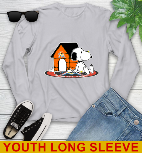 MLB Baseball Miami Marlins Snoopy The Peanuts Movie Shirt Youth Long Sleeve 6