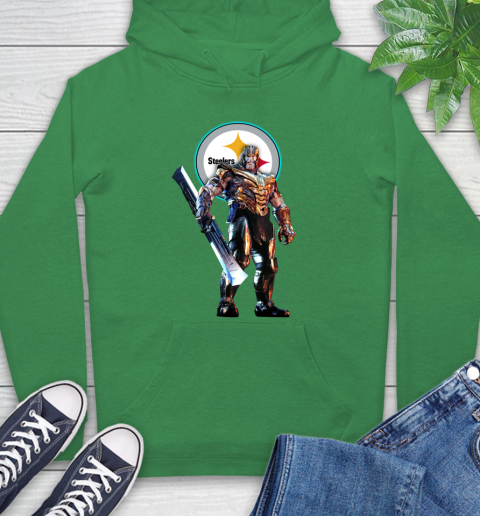 NFL Thanos Gauntlet Avengers Endgame Football Pittsburgh Steelers Hoodie 8