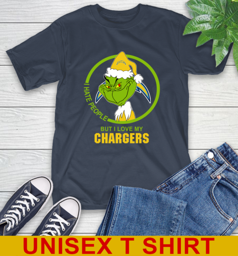 San Diego Chargers NFL Christmas Grinch I Hate People But I Love My Favorite Football Team T-Shirt 4
