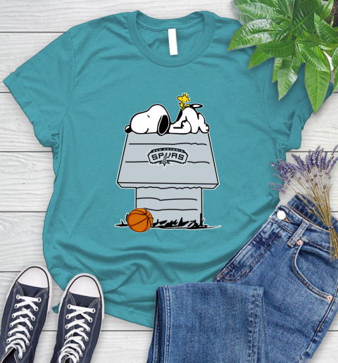 San Antonio Spurs NBA Basketball Snoopy Woodstock The Peanuts Movie Women's T-Shirt 12
