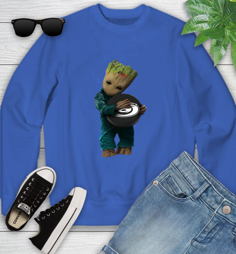 NHL Groot Guardians Of The Galaxy Hockey Sports Carolina Hurricanes Youth Sweatshirt 8