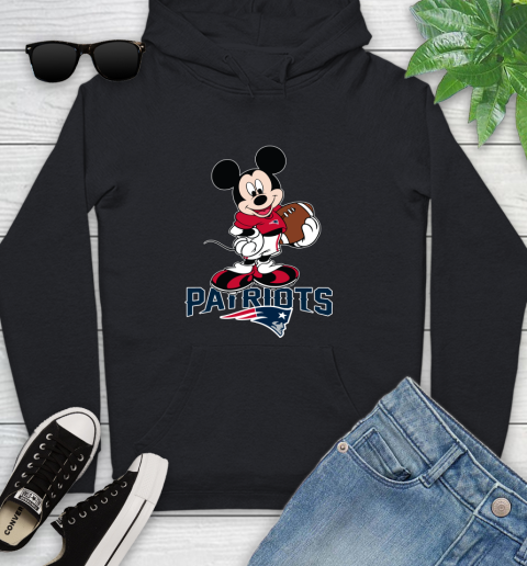 NFL Football New England Patriots Cheerful Mickey Mouse Shirt Youth Hoodie