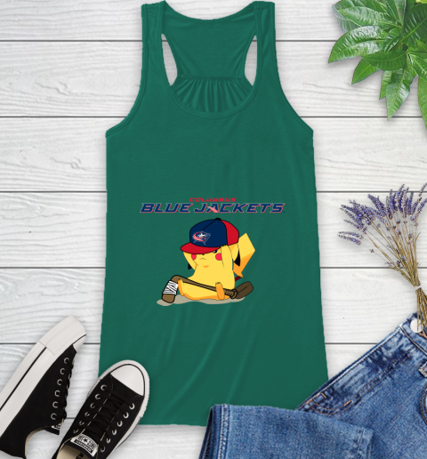 NHL Pikachu Hockey Sports Columbus Blue Jackets Racerback Tank 7
