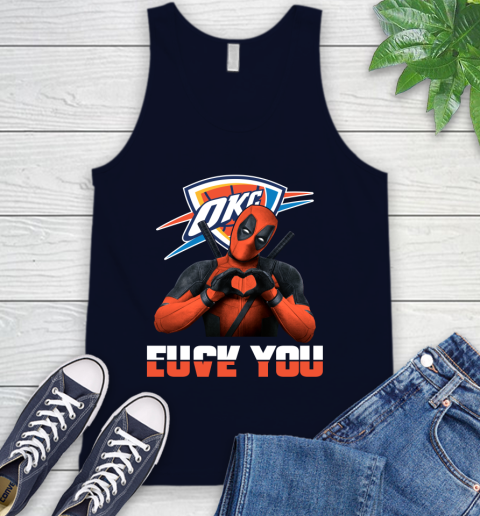 NBA Oklahoma City Thunder Deadpool Love You Fuck You Basketball Sports Tank Top 2