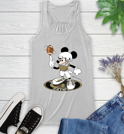 NFL Football New Orleans Saints Cheerful Mickey Disney Shirt Racerback Tank 2