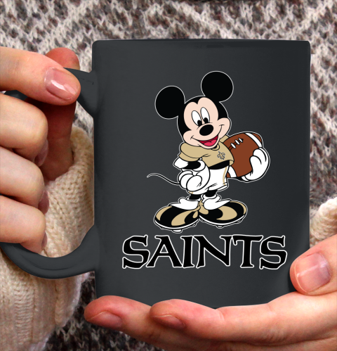 NFL Football New Orleans Saints Cheerful Mickey Mouse Shirt Ceramic Mug 11oz