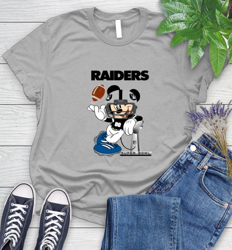 NFL Oakland Raiders Mickey Mouse Disney Super Bowl Football T Shirt Women's T-Shirt 5