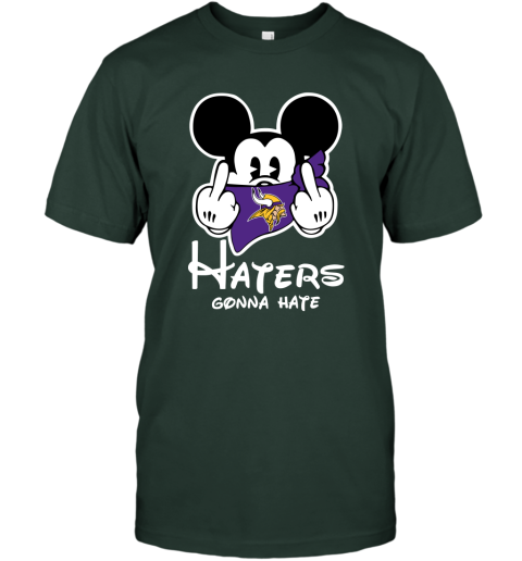 NFL Minnesota Vikings Haters Gonna Hate Mickey Mouse Disney Football T Shirt 2J3r4TGIJrI classic t shirt 2 95 151514 front forest green