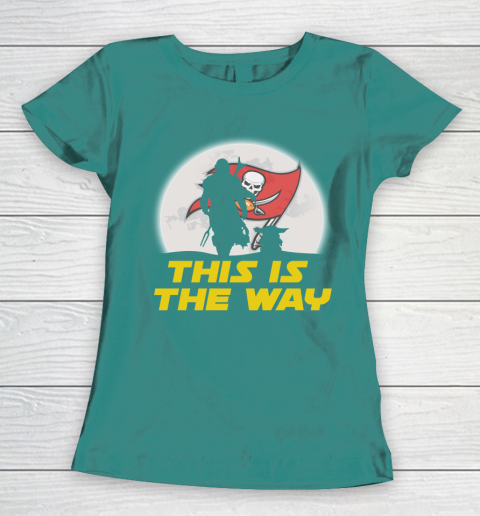 Tampa Bay Buccaneers NFL Football Star Wars Yoda And Mandalorian This Is The Way Women's T-Shirt 10