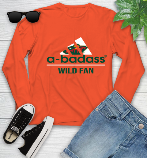 NHL A Badass Minnesota Wild Fan Adidas Hockey Sports Youth Long Sleeve 3