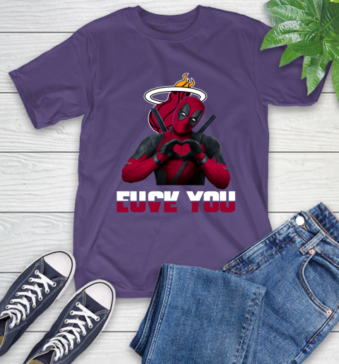 NBA Miami Heat Deadpool Love You Fuck You Basketball Sports T-Shirt 5