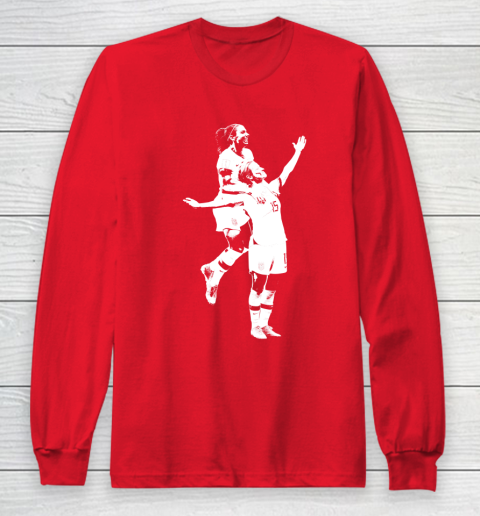 Megan Rapinoe and Alex Morgan Victory Pose  The White Stencil Long Sleeve T-Shirt 7