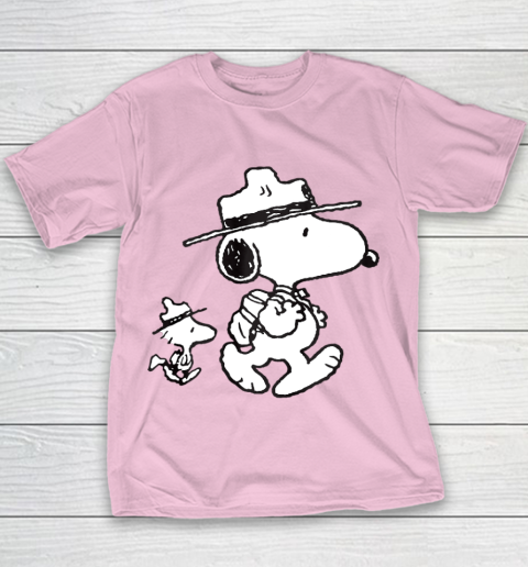 Funny Snoopy Woodstock Camping Youth T-Shirt 5