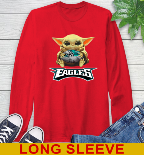 NFL Football Philadelphia Eagles Baby Yoda Star Wars Shirt Long Sleeve T-Shirt 10