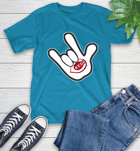 Cincinnati Reds MLB Baseball Mickey Rock Hand Disney T-Shirt 8