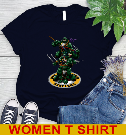 NFL Football Pittsburgh Steelers Teenage Mutant Ninja Turtles Shirt Women's T-Shirt 3