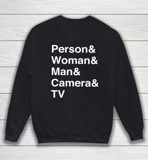 Person Woman Man Camera TV Sweatshirt