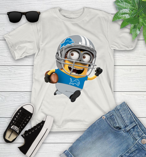 NFL Detroit Lions Minions Disney Football Sports Youth T-Shirt 12