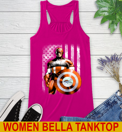 Denver Broncos NFL Football Captain America Marvel Avengers American Flag Shirt Racerback Tank 6