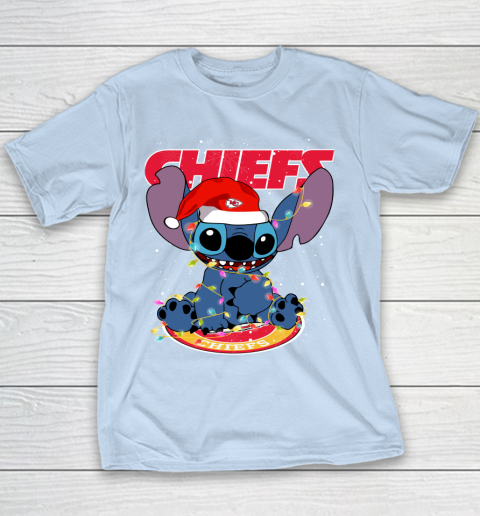 Kansas City Chiefs NFL Football noel stitch Christmas Youth T-Shirt 4