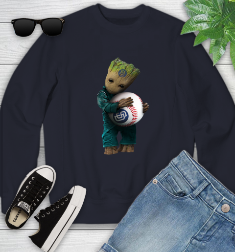 MLB Groot Guardians Of The Galaxy Baseball Sports San Diego Padres Youth Sweatshirt 3