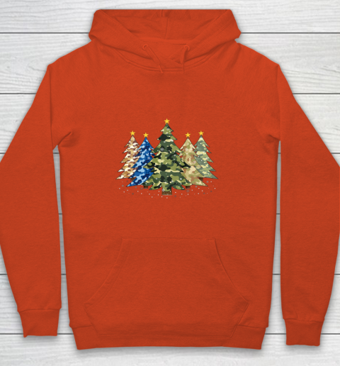 Camo Print Christmas Trees with Camouflage Print Xmas Youth Hoodie 3