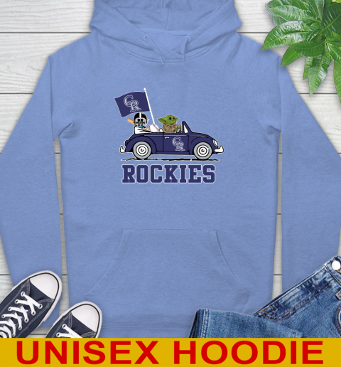 MLB Baseball Colorado Rockies Darth Vader Baby Yoda Driving Star Wars Shirt Hoodie 11