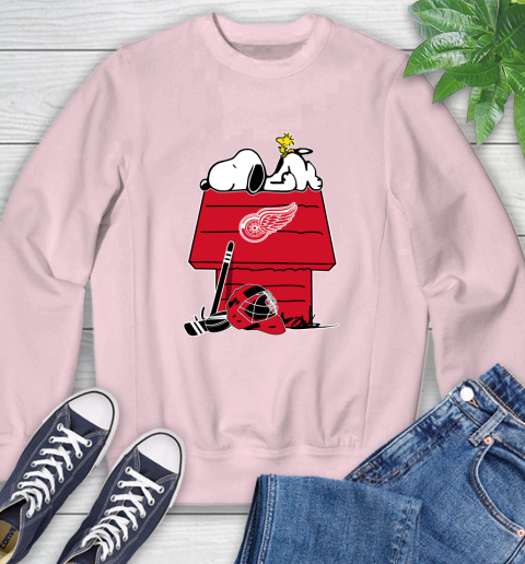 Detroit Red Wings NHL Hockey Snoopy Woodstock The Peanuts Movie Sweatshirt 9