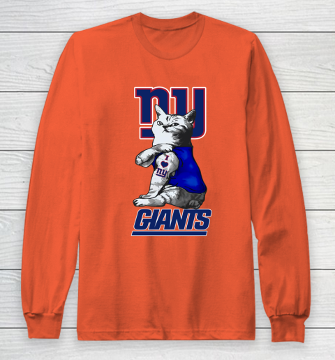 NFL Football My Cat Loves New York Giants Long Sleeve T-Shirt 3