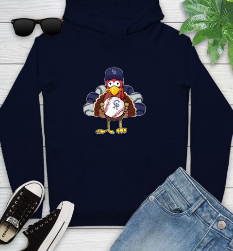 Colorado Rockies Turkey thanksgiving Youth Hoodie 4